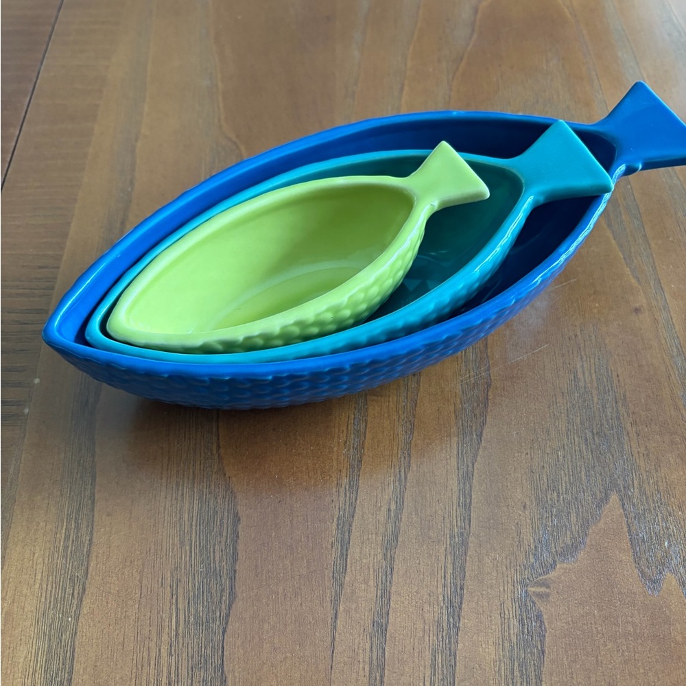 West Elm Colorful Fish-Shaped Serving  Bowls Dishes